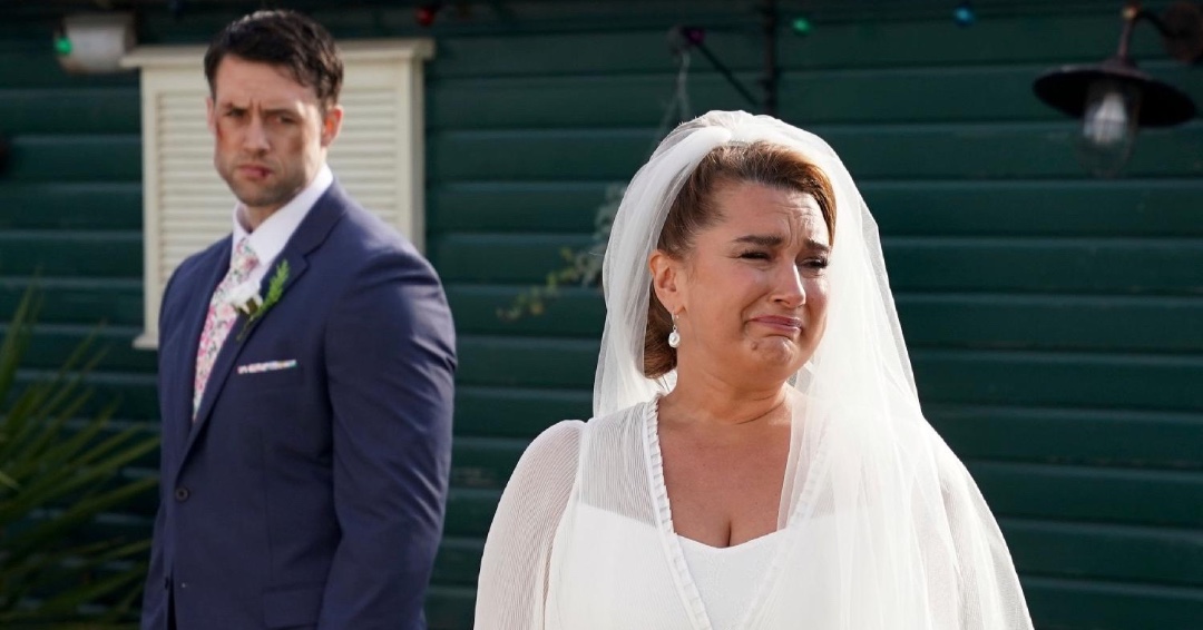 RadioTimes's tweet photo. This #EastEnders wedding will go down in the soap history books!

In tomorrow's episode, as Vicki desperately tries to explain herself, Ross rushes out of the marquee and punches Zack!

📸 BBC/Jack Barnes/Kieron McCarron https://t.co/2QpYtuTfbn
