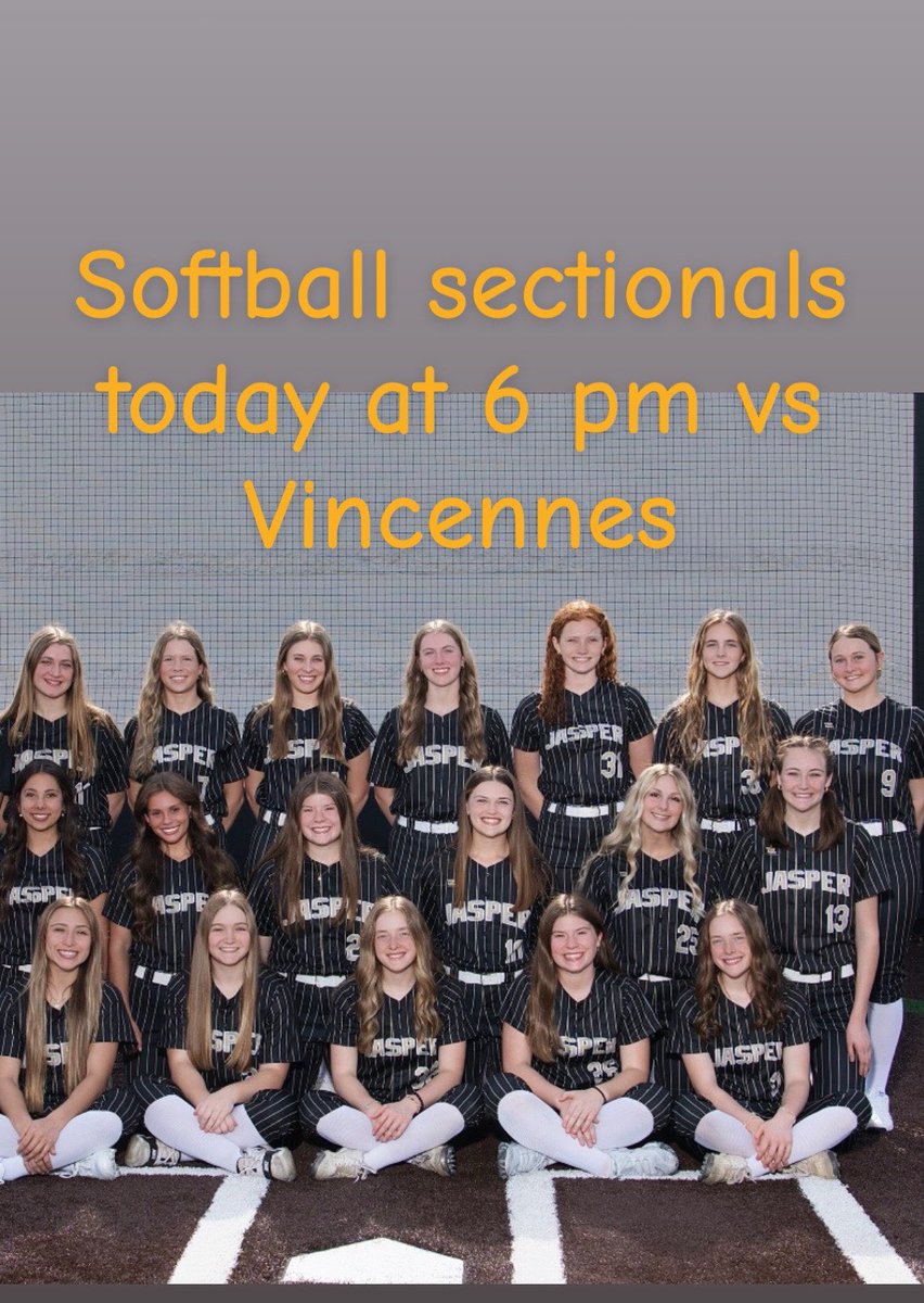jaspersoftball's tweet photo. It’s Sectionals ! Come support these girls tonight at Southridge  ! 🖤💛🥎 https://t.co/z9bpAKz8aX