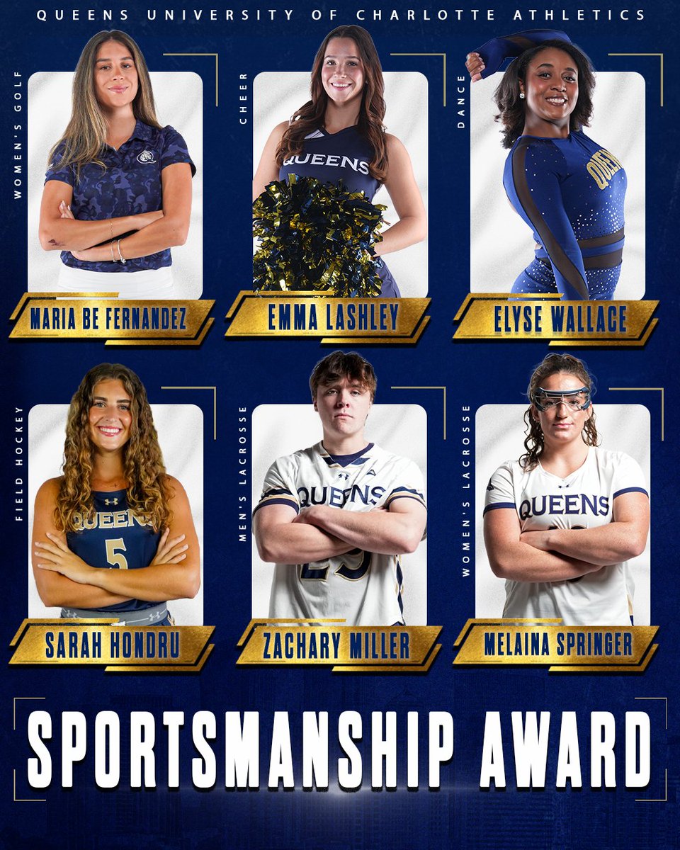 QueensAthletics's tweet photo. Sportsmanship Award‼️

Congratulations to our 2025-2026 sportsmanship award winners!

#RoyalsRise | #QUeenCity | #CLT https://t.co/xCpLvBfI1g