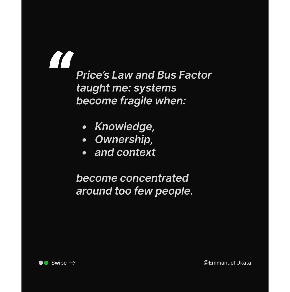 katadevdesign's tweet photo. The deeper I go into these laws, the more I realize:
communication shapes architecture,
coordination shapes delivery,
leadership shapes systems,
and organizational structure shapes outcomes.

Every large software system is also a human system. https://t.co/FLCeeAe7XP