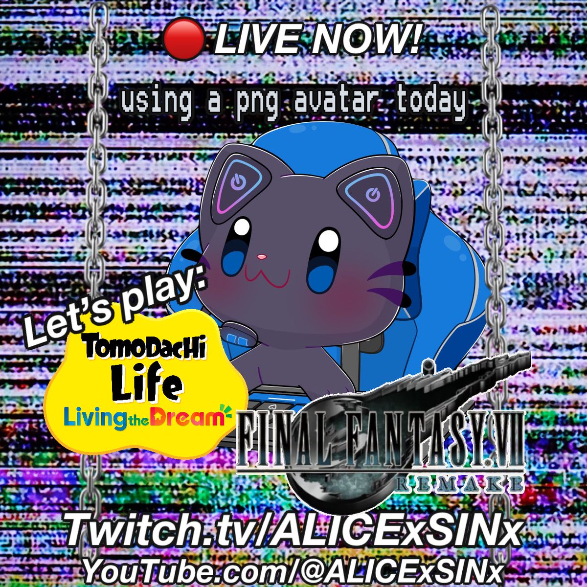 ALICExSINx's tweet photo. Let’s play some more Tomodachi Life: Living the Dream and then more Final Fantasy VII Remake! Come hang out! https://t.co/rjRxrQrTSH