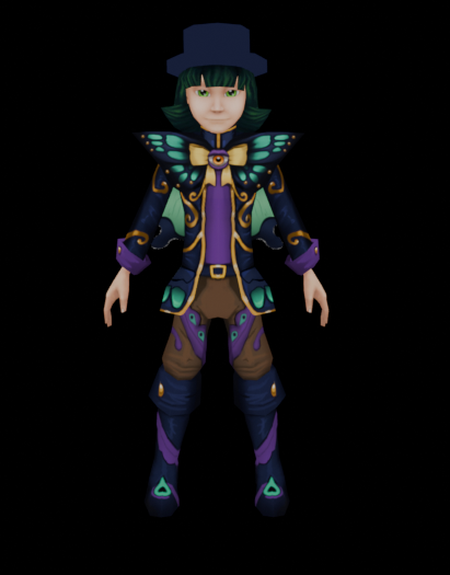 CeriseShield's tweet photo. Working on the hat and making everything supa smooth <3 I feel like the teal-ish butterfly marks would have like an iridescent shimmer effect and the wings to be semi transparent to really show off the golden butterfly crest. 

Thoughts on the boots? #wizard101 #artmoots https://t.co/0YH2aCA9KR