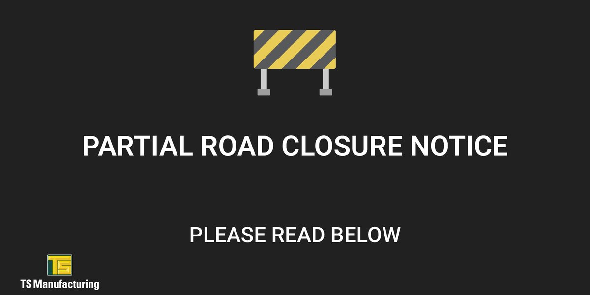 TSManufacturing's tweet photo. Starting June 1, a portion of Fleetwood Rd will be closed for a few weeks while a new sewer line is installed across Hwy36 to Walsh road
During this time only our West entrance will be open. If you are coming from Hwy 36 pls access Fleetwood Rd via Needham St &amp; St George St https://t.co/CaHwppdl5N