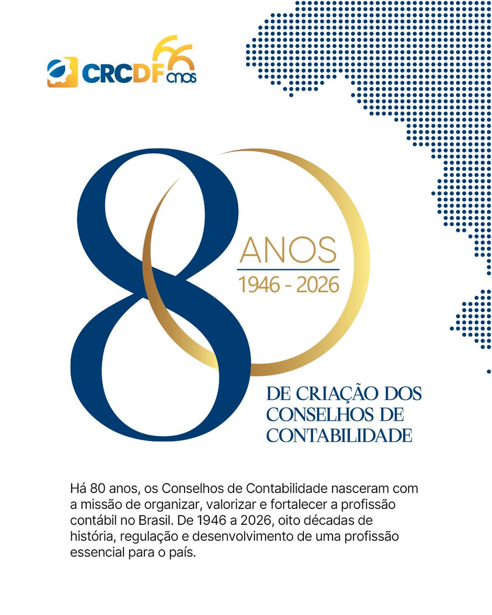 crcdfoficial's tweet photo. 🧡 80 anos de história, regulação e orgulho profissional.

Em 1946, nasciam os Conselhos de Contabilidade com uma missão clara: organizar e valorizar a profissão contábil no Brasil. https://t.co/c5V4MCadto