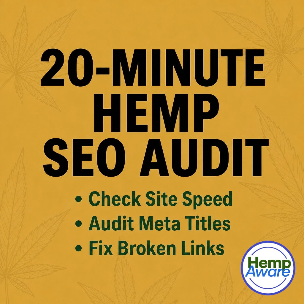 hempaware's tweet photo. Most hemp sites are invisible. Spend 20 mins: Check site speed, audit meta titles, and fix broken links. Small shifts lead to big traffic. Ready for the deep dive? Grab our 52-point checklist here: https://t.co/S9ATRDeHVu #HempSEO #HempBusiness https://t.co/OyUc4kQjD4