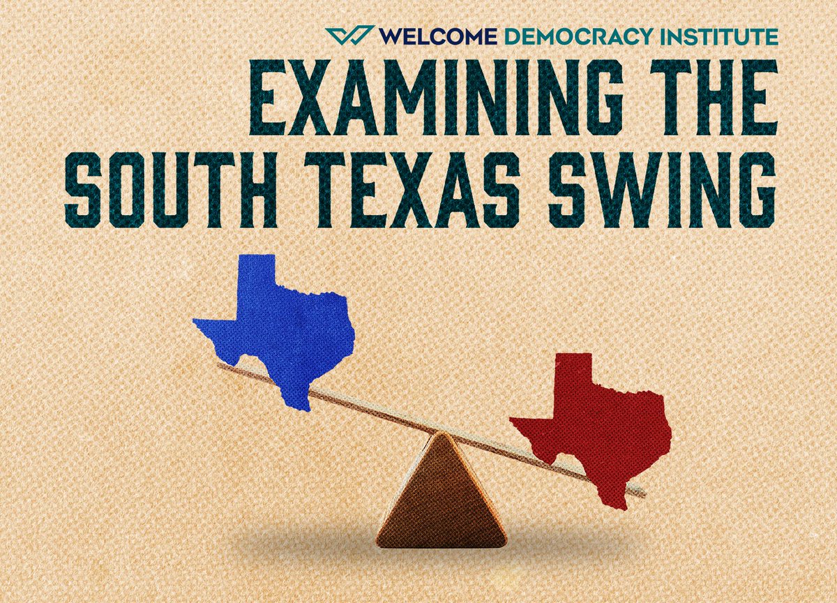 TheWelcomeTeam's tweet photo. With the right candidates and message, Democrats can break the Texas gerrymander. A new report from the Welcome Democracy Institute shows what the opinion landscape looks like, and how Democrats can take advantage of it. https://t.co/W16UhRR9cJ https://t.co/BBDiODXIg6