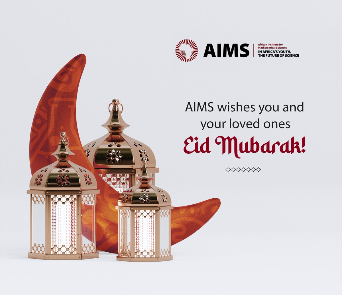AIMS__Network's tweet photo. Eid Mubarak from the AIMS Network!🌙✨
We extend warm wishes of peace, joy and reflection to our community and partners. 
May this season bring us renewed hope, generosity and unity.

#HappyEid #EidMubarak #Eid2026 https://t.co/GqyLdtuoUh