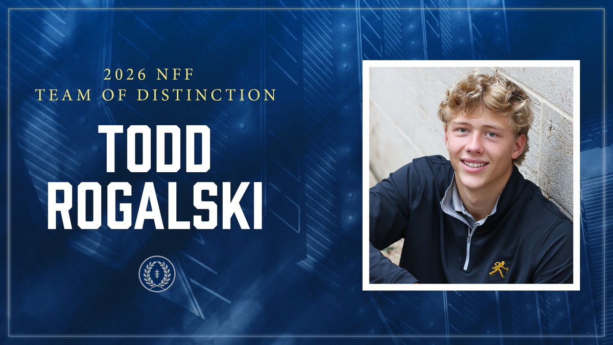 NFFNetwork's tweet photo. Todd Rogalski of Saint Thomas Academy (MN) has earned recognition on the 2026 NFF Team of Distinction. 

✔️ 4.27 GPA
✔️ Academic All-District
✔️ District Player of the Year
✔️ All-State Selection
✔️ Company Commander at Saint Thomas Academy

https://t.co/D9MsTvuxJh https://t.co/tdgpY3TBV2