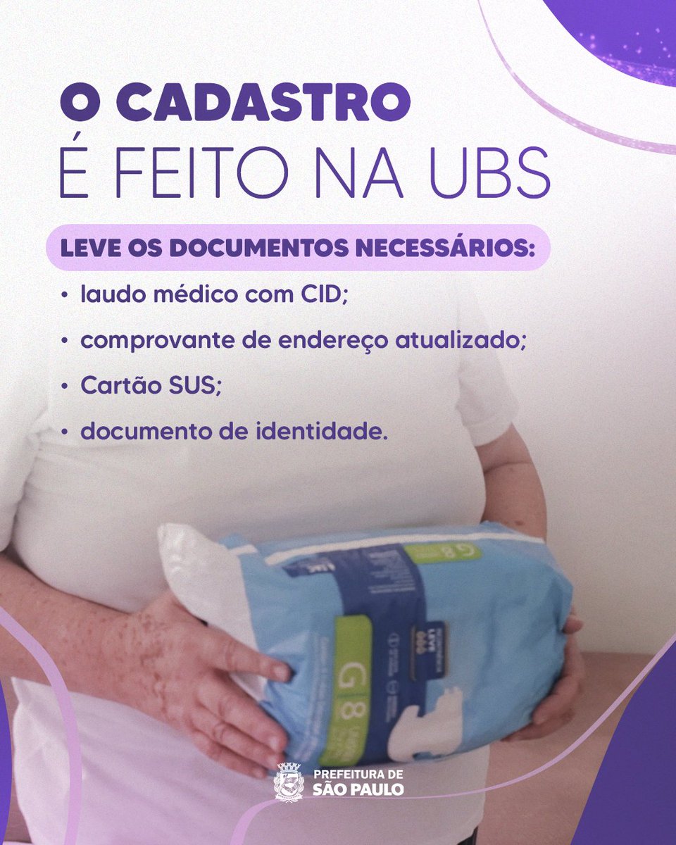 saudeprefsp's tweet photo. O Programa Fralda em Casa facilita o acesso de pacientes que precisam do uso contínuo de fraldas, com entrega diretamente no endereço cadastrado.

Para solicitar, o paciente ou responsável deve procurar a UBS de referência com laudo médico, comprovante de endereço, Cartão SUS e documento de identidade.

#SaudePrefSP #FraldaEmCasa #SaudePublica #AtencaoBasica #SUS