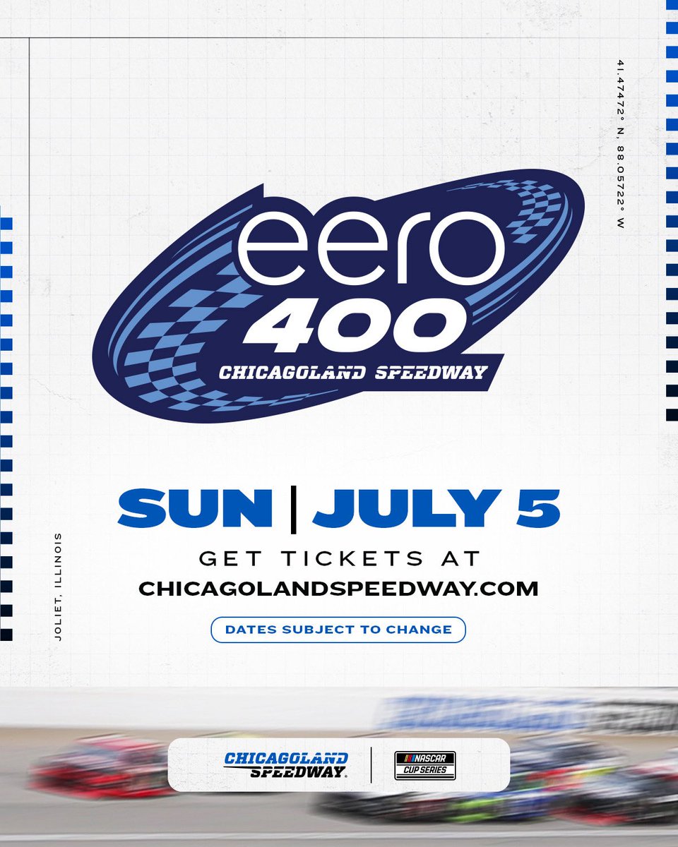 ChicagolndSpdwy's tweet photo. a-b-c-d-eero!

We're excited to welcome the NASCAR Cup Series back with the #eero400! https://t.co/HCik77wnTh