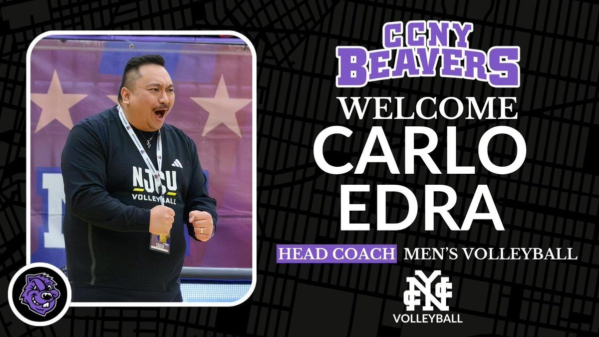 CUNYAC's tweet photo. MVB: @CCNYSports Names Carlo Edra Head Men’s Volleyball Coach

https://t.co/ufq5tkU39B

#d3vb #TheCityPlaysHere https://t.co/ILG255JEeJ