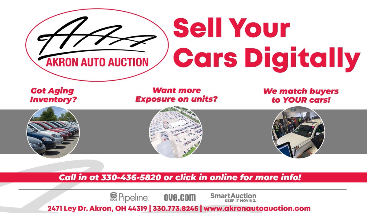 AkronAutoAuctio's tweet photo. Find thousands of buyers with Akron's Digital Sales Team! Call the number below or click in online at https://t.co/FcXJUkhN2P ‼️ https://t.co/6FO8mKLluK