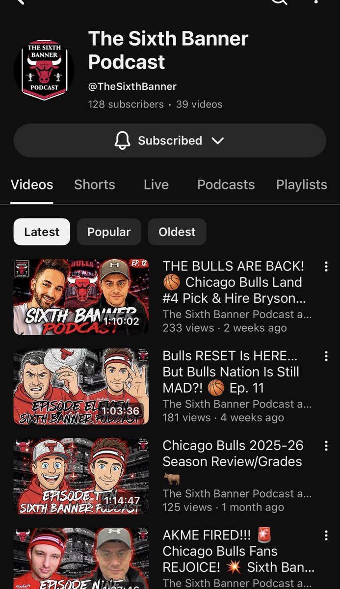 Alan46767501's tweet photo. @BullsCentralPod @KognacBoyz @TheSixthBanner @BorderlessBulls Subbed to all three!!! https://t.co/FrbZNVRzz7