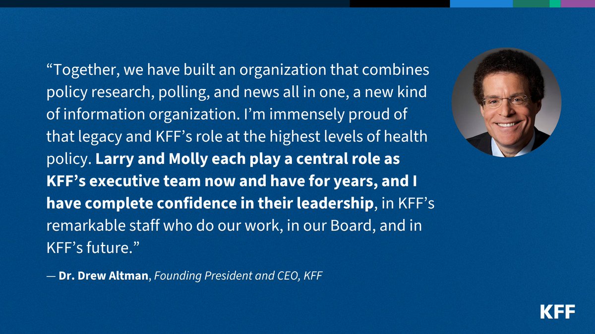 KFF's tweet photo. Dr. @DrewAltman shared more about KFF and what’s ahead: https://t.co/7IPzePc0MK