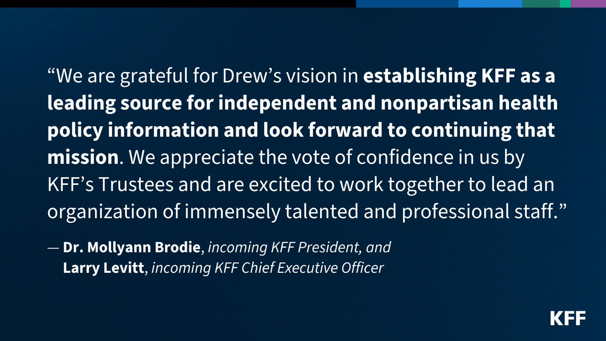KFF's tweet photo. Joint statement from @larry_levitt and Dr. @Mollybrodie: https://t.co/tZDEznyX8N