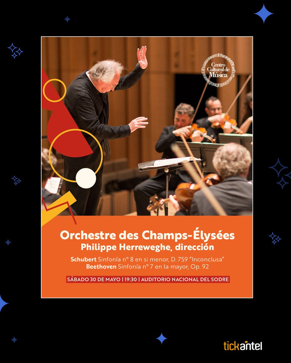 Tickantel's tweet photo. 🎻 Regresa a Montevideo la Orchestre des Champs-Élysées junto a Philippe Herreweghe.

En programa: Schubert y Beethoven.
🎟️ Entradas: https://t.co/rVvugLRYde https://t.co/v16Lx8GpcL