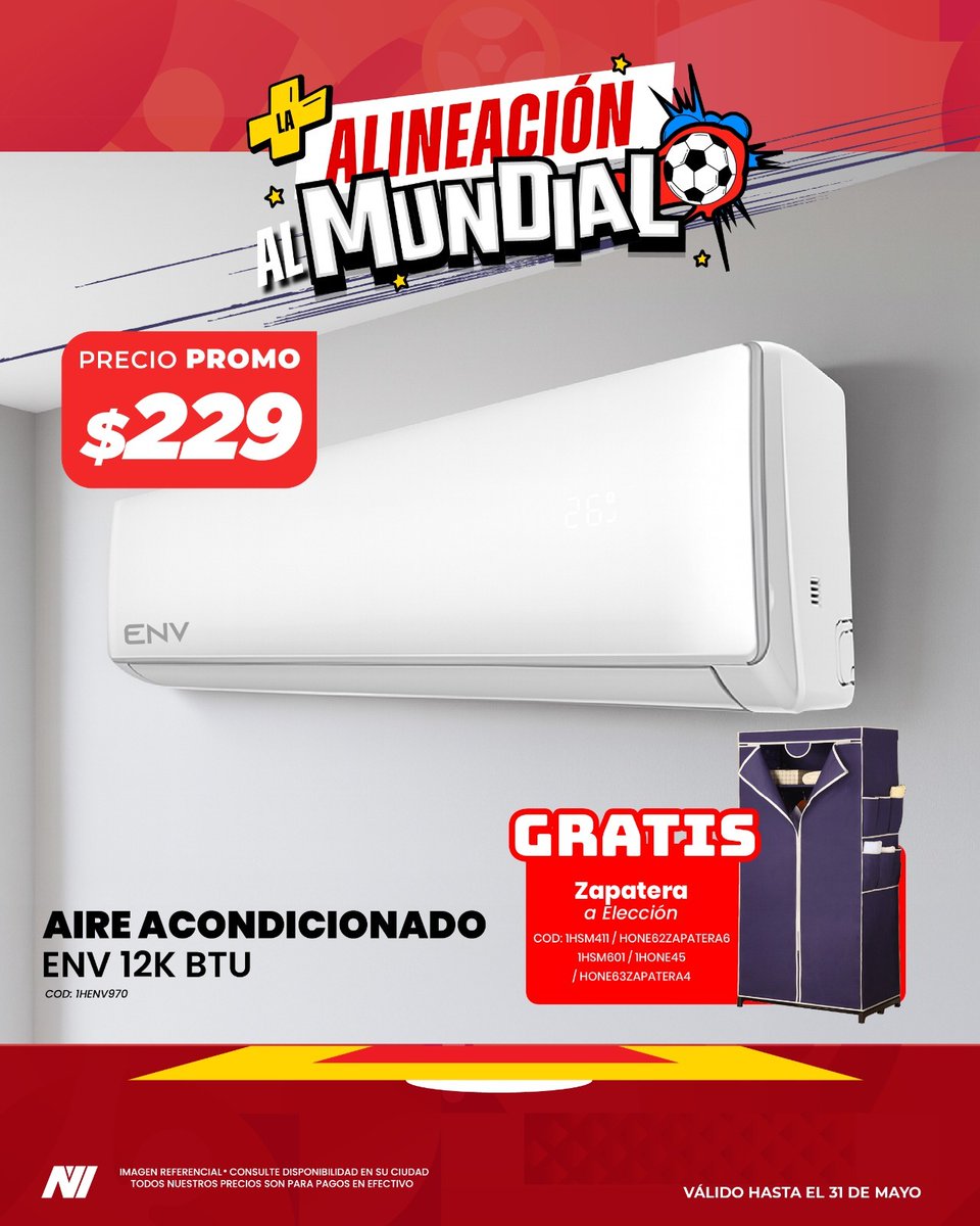 novicompu's tweet photo. ❄️👟 El combo perfecto para tu hogar!
Aire acondicionado ENV + zapatera para darle comodidad y orden a tu espacio 💥🏠 aprovecha esta gran combinación 🚀
#airescondicionados #ofertas #ahorro #todos #regalo https://t.co/OQwf7MEKbc