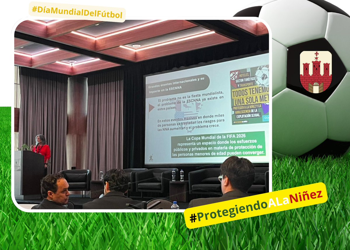 EcpatMexico's tweet photo. En el Día Mundial del Futbol, presentamos #ProtegiendoALaNiñez en el evento “Empresas Preparadas para un Mundial Responsable”, organizado por BNR. Invitamos a empresas turísticas y de transporte a sumarse a esta iniciativa y a ser parte de #TheCode. https://t.co/2DIbf0zXwU