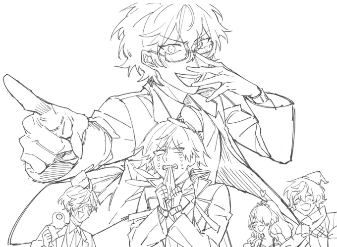 遥か昔に描いて放置しすぎたエデン組コラボのらくがき 