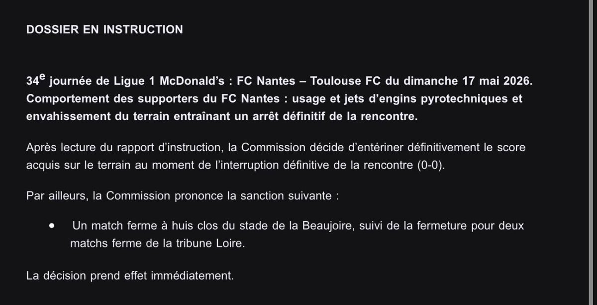 SolamenNissa's tweet photo. Pour des faits plus graves, Nantes vient d’être sanctionné moins fortement que l’#OGCNice. https://t.co/Ol7mOZNdxo