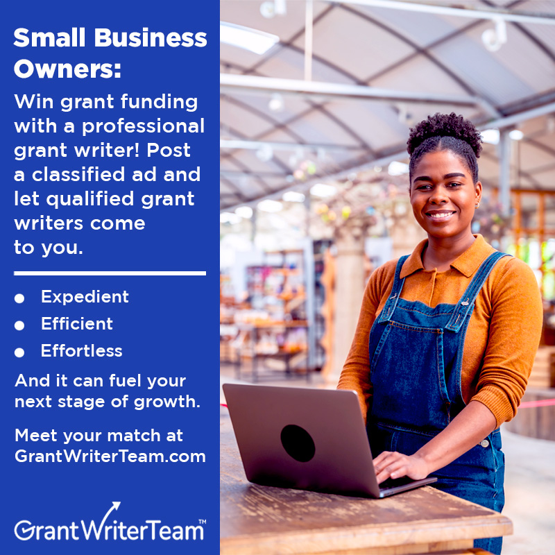 GrantWriterTeam's tweet photo. 🚀 Small business owners: Stop searching for grant funding alone. 💰 Post a classified ad and connect with professional grant writers today. ✨
 https://t.co/qV7EUilGhw
#GrantFunding #SmallBusiness #Entrepreneur #BusinessGrowth #GrantWriter https://t.co/s7uxm80XHK
