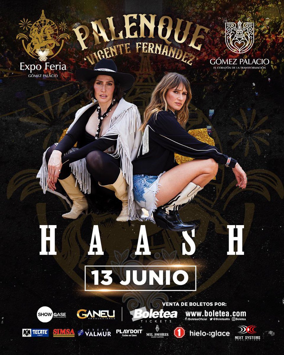 haashoficial's tweet photo. 📍Gómez Palacio!!! Nos vemos este 13 de Junio con la #GIRAHAASHVILLE2026 🌵👢🤠❤️
🎟️🎟️🎟️ https://t.co/BWqpQEf5w1 https://t.co/qf2jDhbvRT