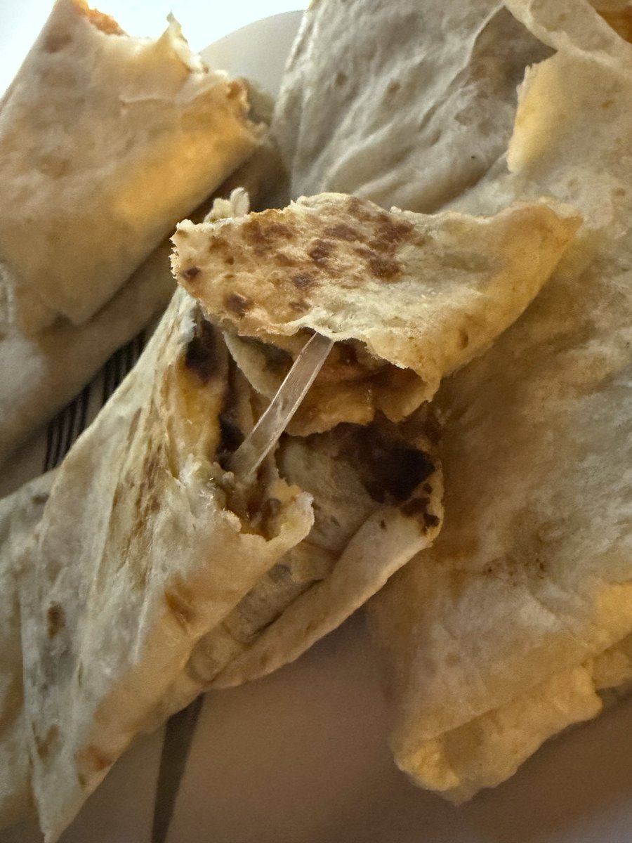 MireyaOcelot's tweet photo. Hey @tacobell didn’t think i’d have to be worried about macroplastics in my cantina chicken quesadilla. https://t.co/OXctKtFXAr