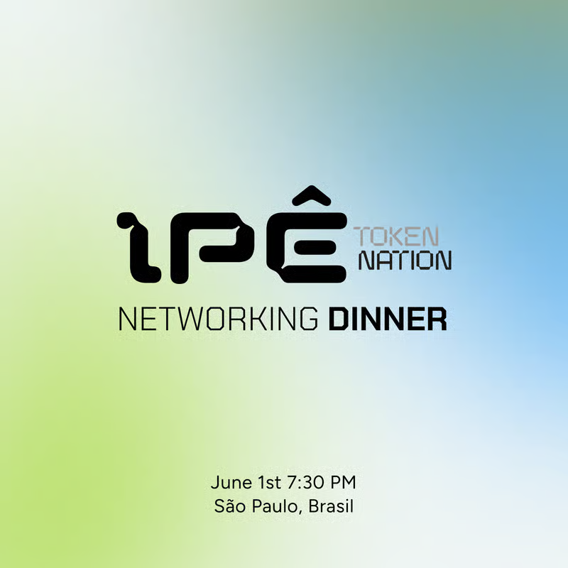 ipecity's tweet photo. If you’re in São Paulo for @tokennation_io next Saturday, let's meet!

A small group of builders, curious minds, and friends from the Ipê City community are getting together for dinner.

🗓️ June 1st, 7:30 PM
📍 São Paulo

More info on the Luma link in the next tweet.

See you there!