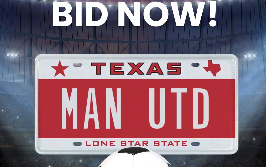 myplates's tweet photo. Texas Man U fans! Up for grabs in the https://t.co/sarNpUIHY5 is this MAN UTD plate! No side has the success of MAN UTD on the pitch. While they reload for next season, you can get this bumper trophy all to yourself. Register and bid today! @northtxreds  @DallasReds #MUFC https://t.co/h4G2Y8AkOp