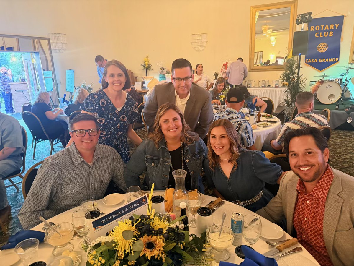 EllisonMillsCon's tweet photo. Such a fun night at Rotary Club of Casa Grande's Diamonds in the Desert Gala celebrating 100 years! Raffles, auctions, live entertainment—an evening of great energy and people supporting local scholarships and nonprofits.

 #CommunitySupport https://t.co/77MQCQRL1R