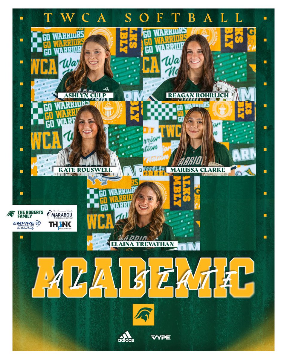 twcasports's tweet photo. Another incredible year for TWCA Softball! ๐ฅ
Congratulations to our Warriors who earned All-State and Academic All-State honors this season. Your hard work in the classroom and on the field continues to represent TWCA the right way.
We are proud of each of you! #B3RD https://t.co/KbEgtzeBAv