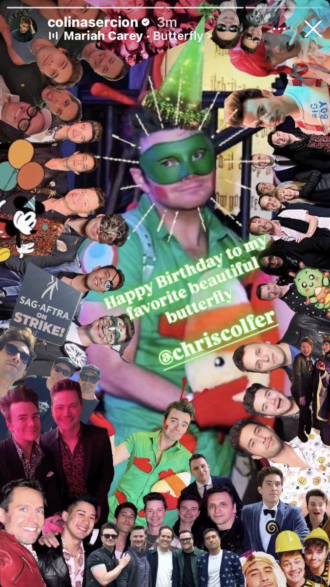 NewsColfer's tweet photo. Colin Asercion wishes Chris Colfer a happy birthday on instagram story https://t.co/gcXbULLxok