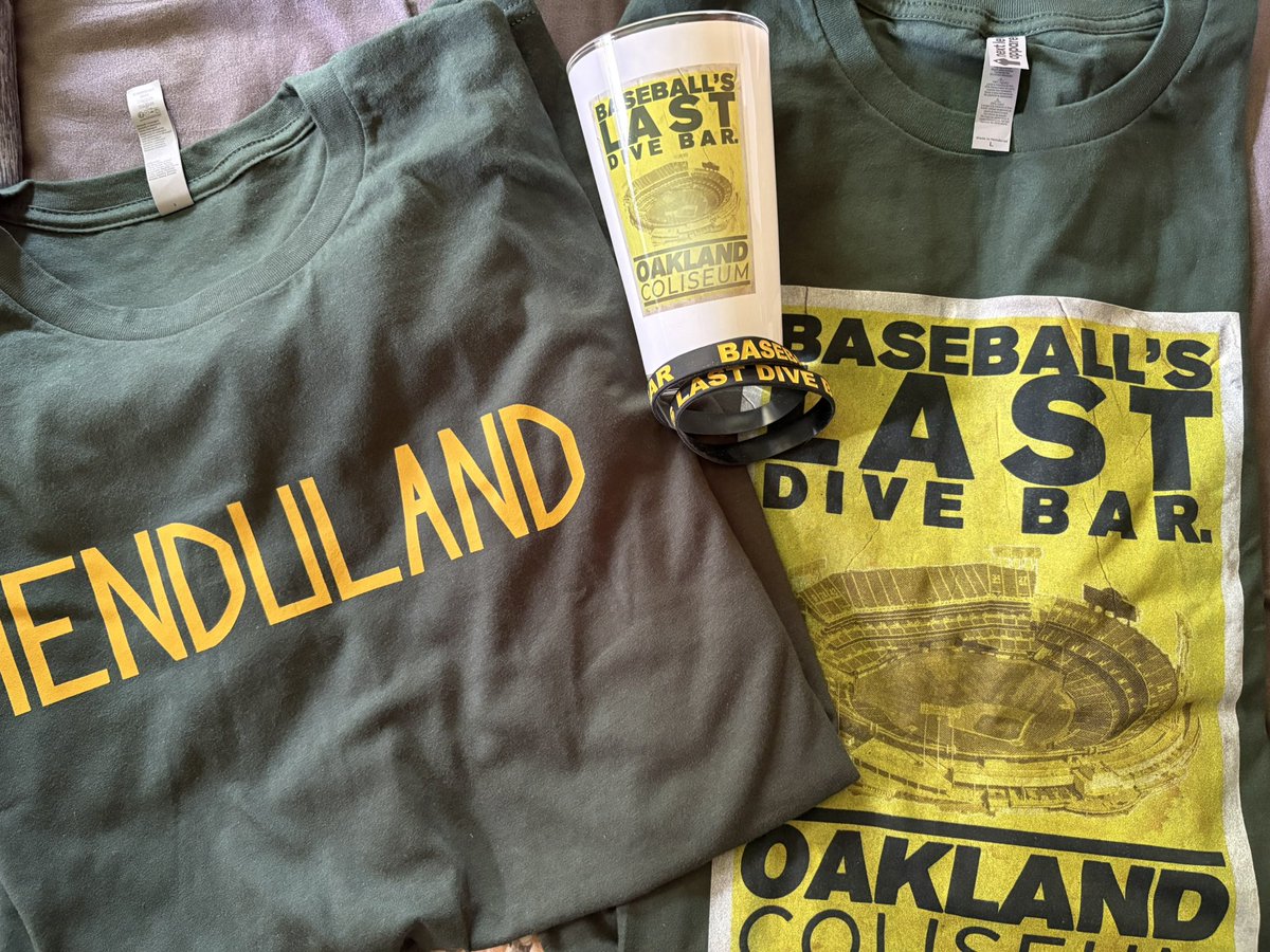 GeorgeFalkowski's tweet photo. Caps off to my pals @LastDiveBar for a well-timed sale, great merchandise, and as always we continue to honor the Oakland Athletics. Oakland.  

Did I mention Oakland? https://t.co/6UzJAzl4wK