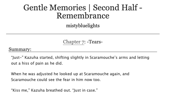 mistybluelights's tweet photo. A new chapter of my #kazuscara long fic is now up on AO3! 🍁☂️💕

angst lovers eating well with this one 😈💅

https://t.co/nu08EJsplT https://t.co/nM1krIwDQv