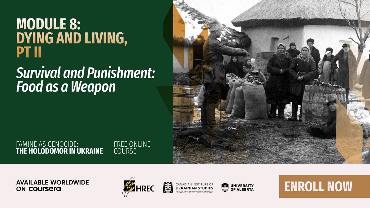 HolodResearchEd's tweet photo. In our new online course, Module 8 looks at survival strategies, how Soviet authorities used a food rationing system to reward/punish specific  groups, who was most likely to die, and starvation's effects on the human body and mind. Enroll now-it's free:  https://t.co/hjAMmWSqH3 https://t.co/xhbGmYC6uj