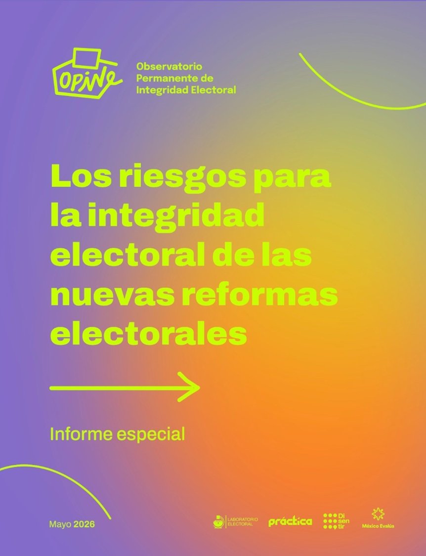 OPINE_MX's tweet photo. 🚨Ante la inminente discusión de las nuevas reformas electorales, en el OPINE analizamos los riesgos para la integridad electoral.

👉 Consulta el informe: https://t.co/hy4szSJoDF https://t.co/WmopxaPoBb