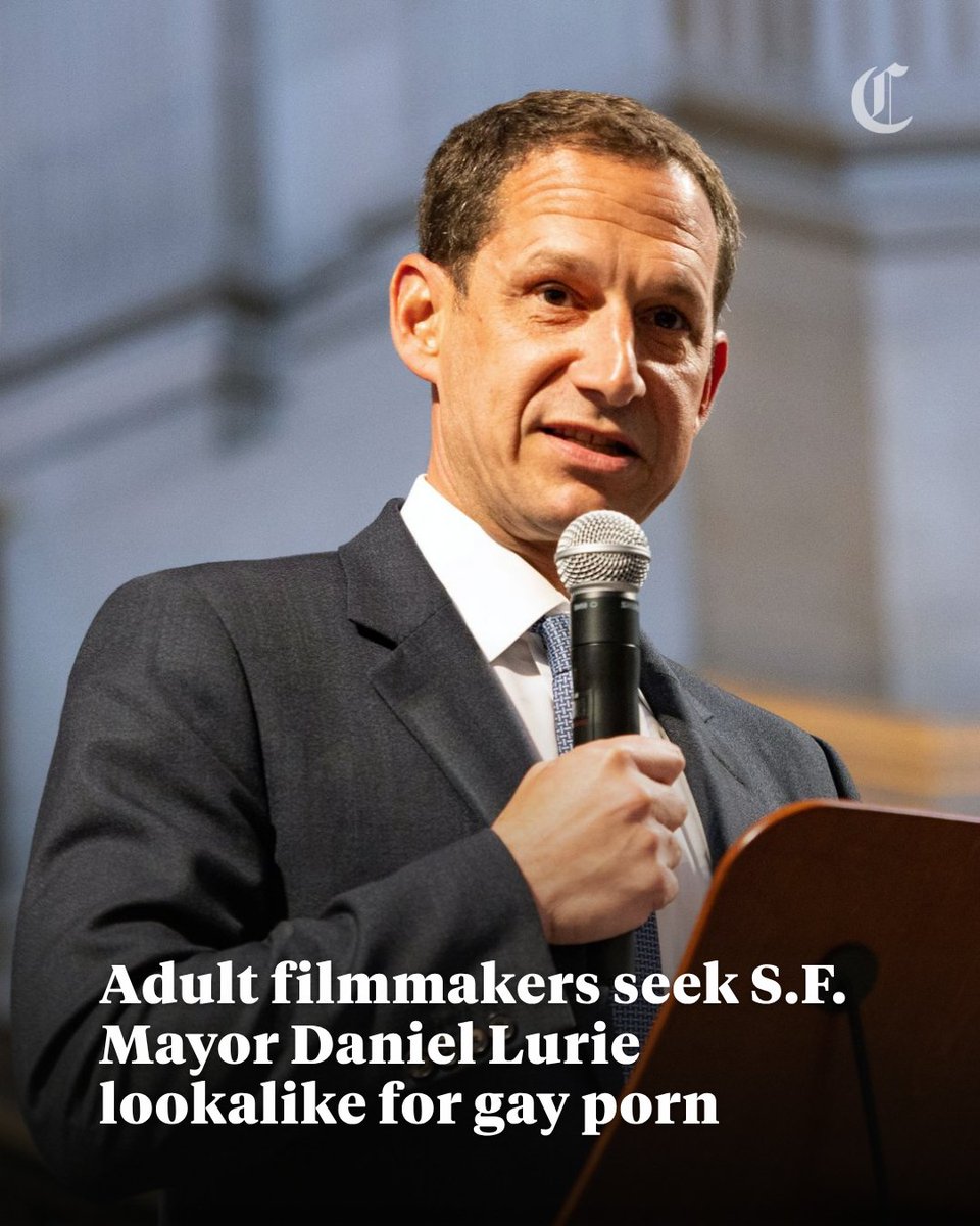 sfchronicle's tweet photo. Daniel Lurie may be known for his lighthearted Instagram reels, but a new casting call seeks to place a likeness of the San Francisco mayor in a not-so-family-friendly scenario.

“Daniel Lurie impersonator needed for: gay adult film,” posters spotted in the Castro and Haight Ashbury last week read.