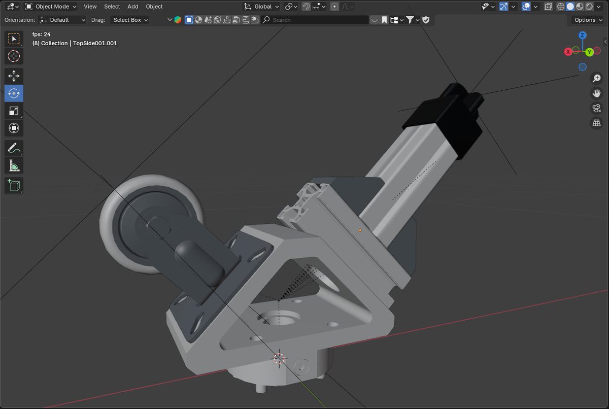 brobotized's tweet photo. How to go from a CAD design to a simulation-ready model for Isaac Sim? Our answer: through Blender! Our tested and verified process: @FreeCADNews (design) → @Blender (materials, simplifications, origin alignment) → #IsaacSim (rigid body properties) #robotics #simulation #b3d https://t.co/wBpjXmxi5v