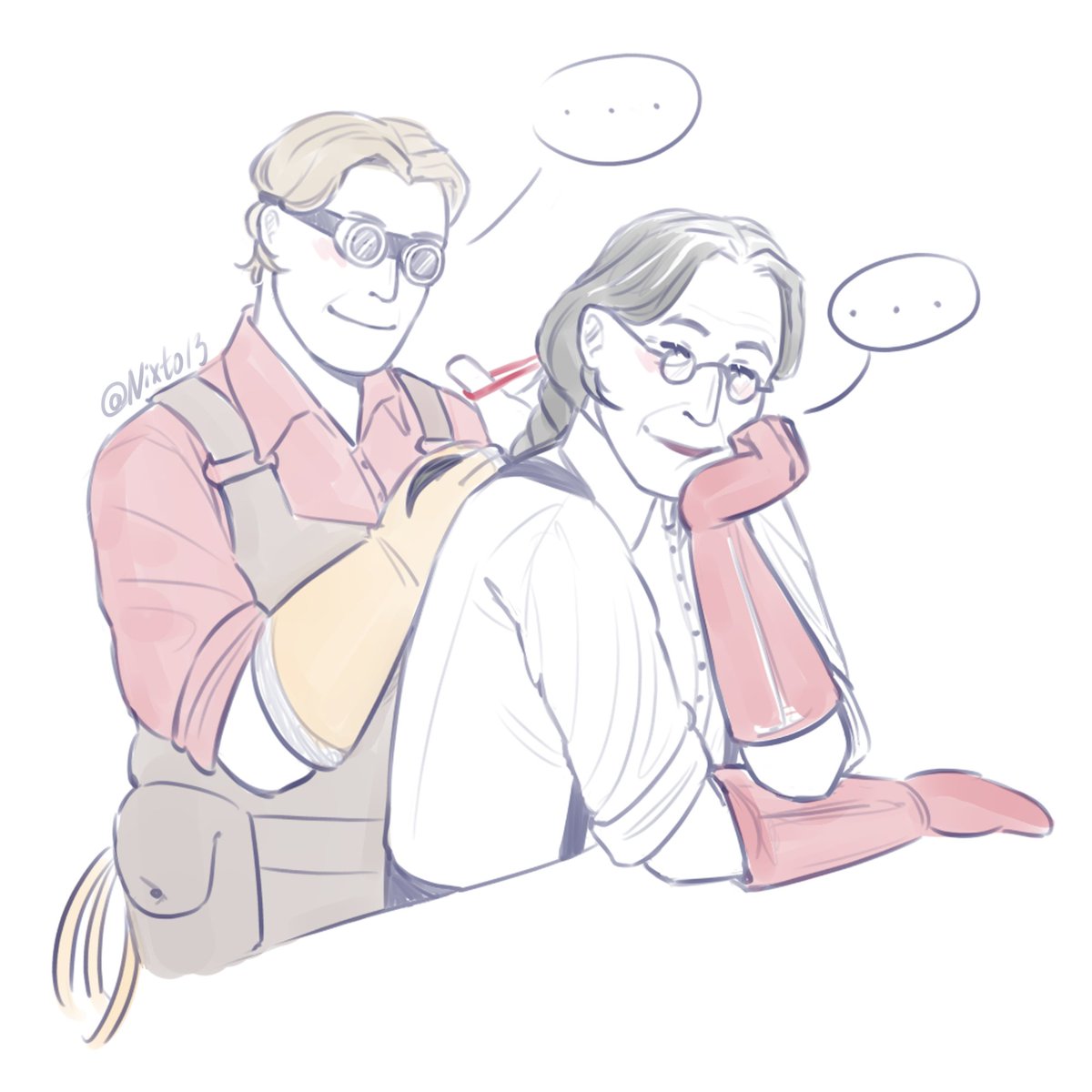 someone_GRLND's tweet photo. Cuties <3
#Sketch #tf2 #teamfortress2 #Engineertf2 #Medictf2 #scienceparty https://t.co/eK5VbjPORP