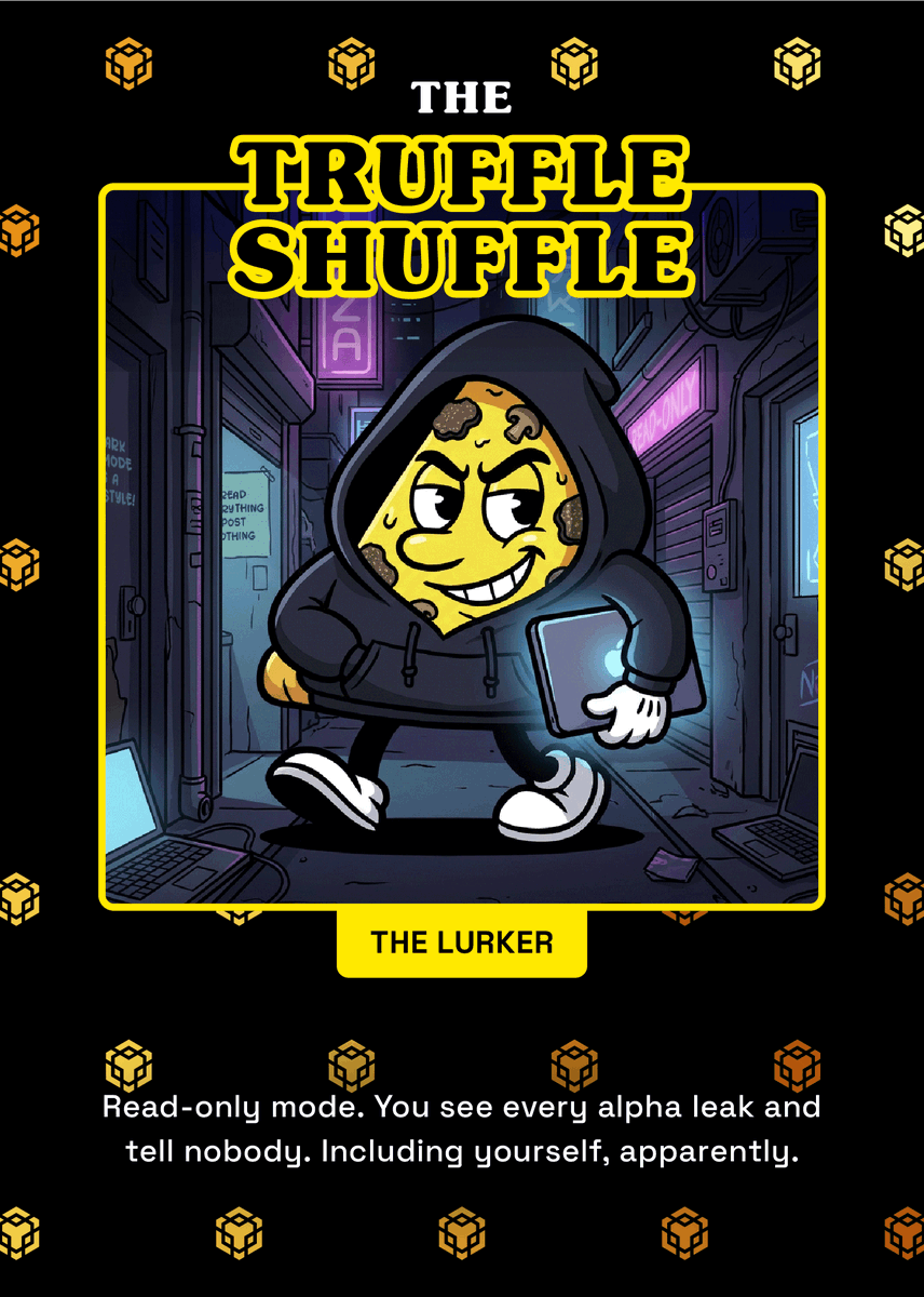 DavidRyomen's tweet photo. I got Truffle Shuffle 🍄 for @BNBCHAIN #BNBPizzaDay 🍕

You saw the alpha. You told no one.

What flavour are you? → https://t.co/5OEWr7BaGz https://t.co/otMeH4NcRP