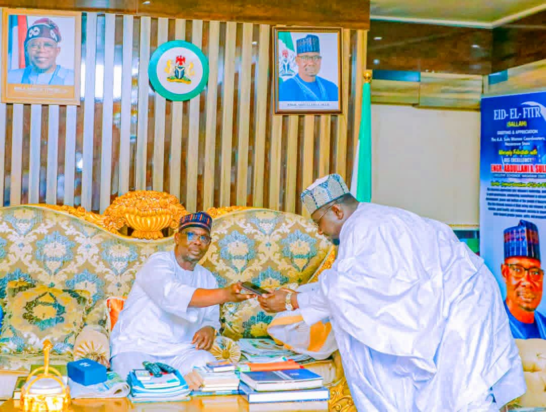 ProfAAKana's tweet photo. #PhotoNews 
Earlier today, I paid Sallah homage to His Excellency, the Governor of Nasarawa State, Engr. Abdullahi Sule, at his country home in Gudi. #EidBlessings https://t.co/Ms1mHxFIU4