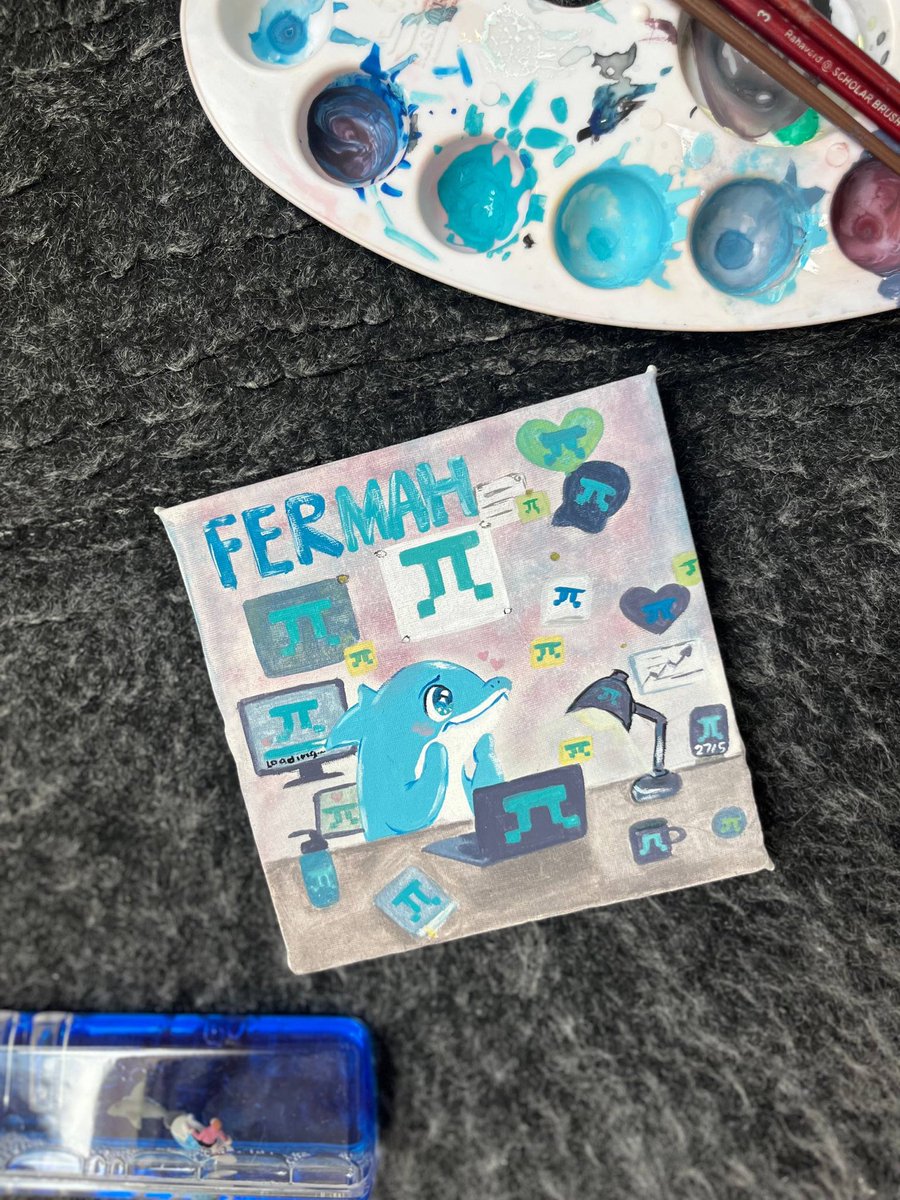 themoewithin's tweet photo. I told my Gf @salmahshh so much about @fermah_xyz  that she loves it even more than i do now!😂🥸so she drew this beautiful piece!
This is our artwork of @fermah_xyz ‘s little dolphin Pie!🐬
Gfermah!🩵🐬 https://t.co/NT9gPZiLFQ