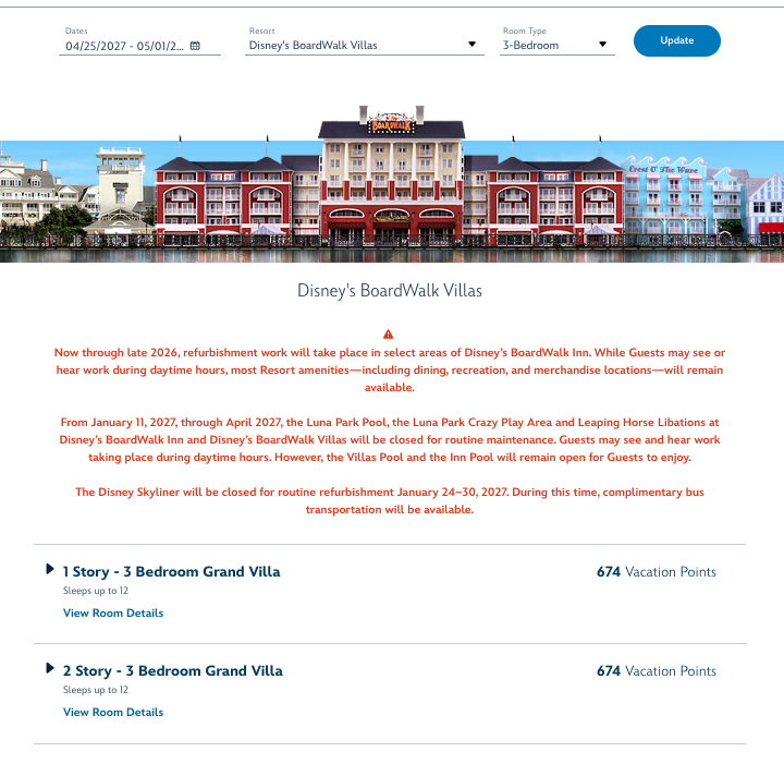 TheDVCShow's tweet photo. 🚨 New Booking Option Added at BoardWalk Villas 🏰

Disney Vacation Club quietly introduced a new booking change for Disney’s BoardWalk Villas Grand Villas beginning with arrivals on January 5, 2027.

Instead of one shared “3 Bedroom Grand Villa” category, Members can now choose between:
✨ One Story Grand Villa
✨ Two Story Grand Villa
The point cost stays the same, but the layouts offer VERY different experiences for larger groups and families. This could be a huge improvement for Members who previously had no idea which layout they would receive at check in.
Fun fact: there are only TWO two story Grand Villas at BoardWalk Villas, and even we were surprised the first time we stayed in one during DVC Fan Summerfest! 👀

Here’s what we know:
https://t.co/R5exnIUCCo