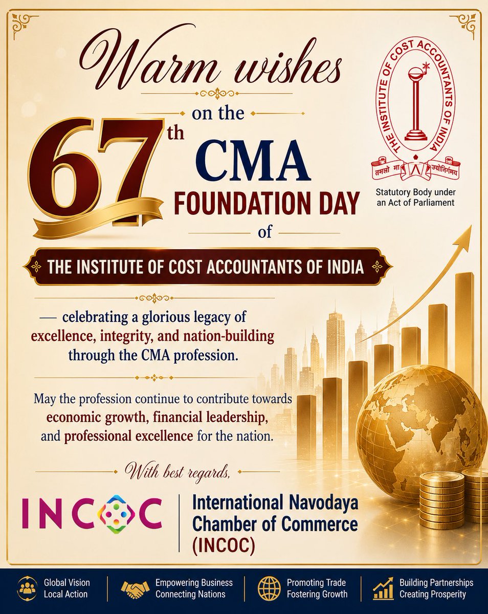 sandeepincoc's tweet photo. Happy Foundation Day 
#icmai #cma https://t.co/NpDjxaR7AB