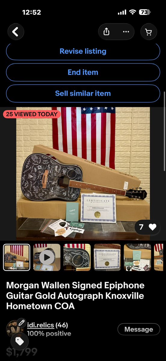iDi_Collective's tweet photo. Morgan Wallen’s hometown show during his one night at a time tour stop in Neyland Stadium #GoVols featured a very rare guitar personally signed in gold ink for only one show throughout entire tour. Knoxville, TN Hometown Edition , show exclusive acoustic guitar auction ends in 5 HOURS. The bid is set very low for what this guitar’s true value actually holds. Item listing is in available in a response on this post. #MorganWallen #Tour #StillTheProblem #Autograph #Guitar #ImTheProblem #Memorabilia #Tennessee #Collector