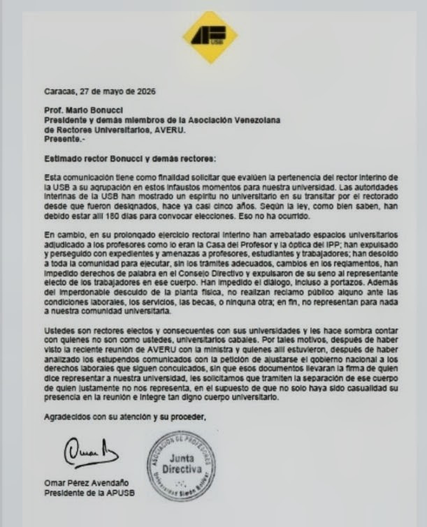 APUSB's tweet photo. Que quede claro: las autoridades interinas ¡No nos representan! https://t.co/T50GHPXDBA
