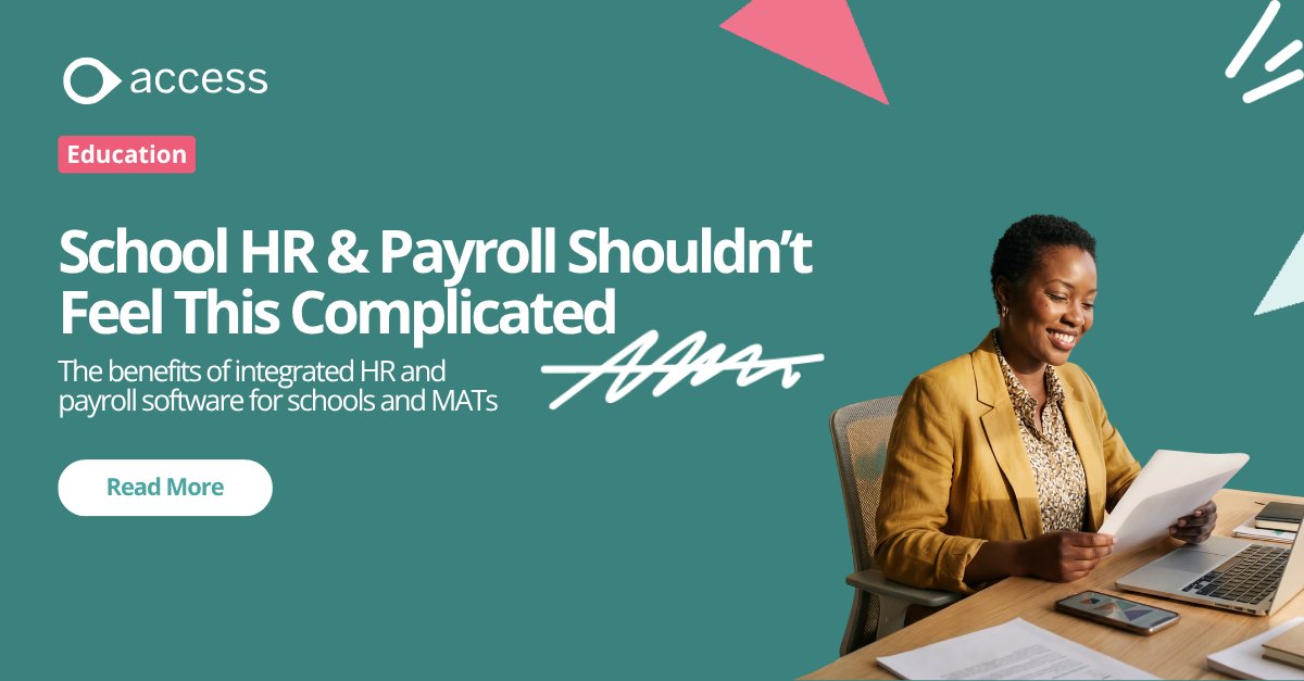 AccessGroupEdu's tweet photo. #HR and #payroll in schools is rarely straightforward.

See how integrated HR and payroll software can support your #school or #MAT.

Explore HR &amp; payroll software 👇
https://t.co/5xQ2oqkiwk https://t.co/E84EVlHDqT