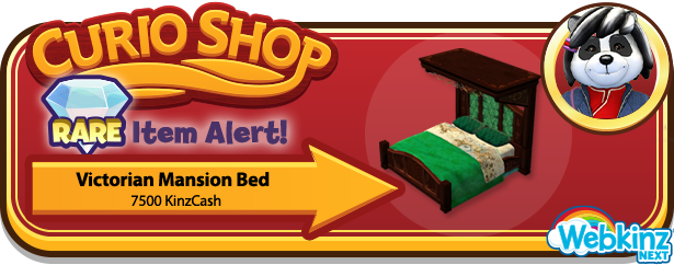 webkinz's tweet photo. DOUBLE #NextRareItemAlert! Visit the Webkinz Next Curio Shop from now until 7pm EST for the Victorian Mansion Bed AND the Victorian Mansion Dining Table. https://t.co/9hjzvNhU6V