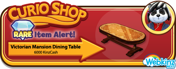 webkinz's tweet photo. DOUBLE #NextRareItemAlert! Visit the Webkinz Next Curio Shop from now until 7pm EST for the Victorian Mansion Bed AND the Victorian Mansion Dining Table. https://t.co/9hjzvNhU6V