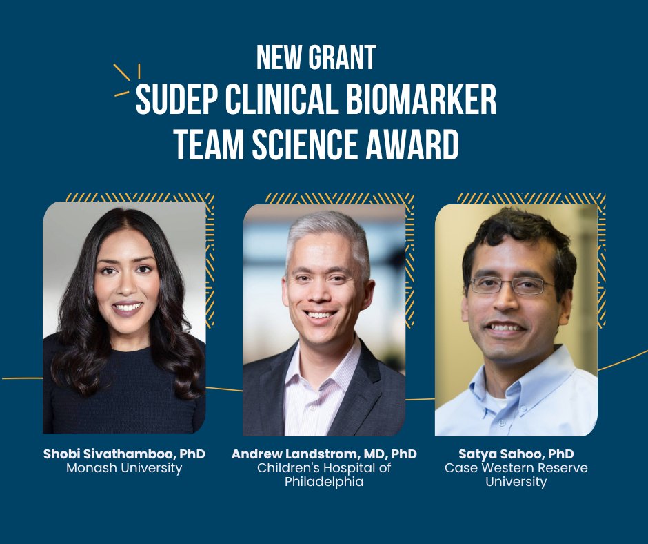 CureEpilepsy's tweet photo. As part of our ongoing SUDEP Risk Assessment and Prevention Initiative, we're proud to announce the SUDEP Clinical Biomarker Team Science Award. Made possible in part through a generous gift from the @EpilepsyFdn, three teams will advance knowledge of SUDEP risk factors. https://t.co/0TzAIlq1Cd